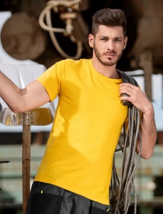 Set 5 tricouri clasice Galben, barbatesti din bumbac 100%, clasice pentru barbati 132 - Img 4