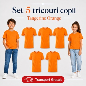 Set 5 tricouri copii din bumbac 100% – fete și băieți, 33 nuanțe disponibile - Img 37