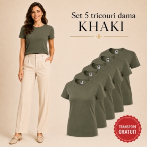 Set 5 tricouri damă simple casual | din bumbac 100%, slim fit XS - 2XL - Img 23