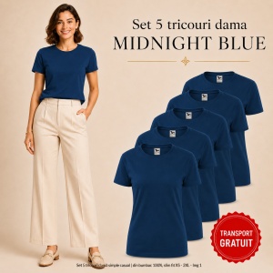 Set 5 tricouri damă simple casual | din bumbac 100%, slim fit XS - 2XL - Img 31