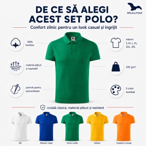 Set 5 tricouri POLO pentru barbati,100% Bumbac, 215 - Img 5