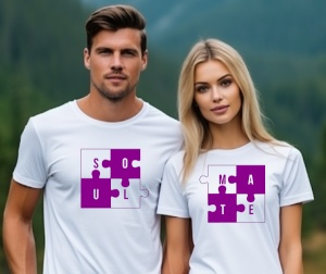 Set doua tricouri pentru indragostiti Soul Mate - Suflete pereche !