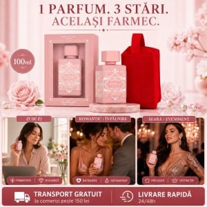 Set parfum Lattafa Badee Al Oud Noble Blush 100ml, parfum Arabesc, Femei, Gentuta cosmetice - Img 7
