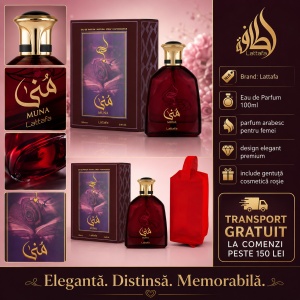 Set parfum Lattafa Muna 100ml, parfum Arabesc, Femei, Gentuta cosmetice - Img 8