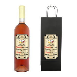 Set personalizat sticla de vin rose, pentru aniversarea casatoriei - Img 37