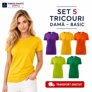Set tricouri pentru dama multicolor 5 bucati