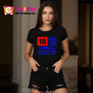 Tricou 18 ani acum putem legal mesaj amuzant majorat, Copii | Dama | Barbat , tricou negru - Img 3