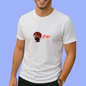 Tricou 2Pac cartoon red dreads, muzica RAP, Dama | Barbat | Copii - Img 2