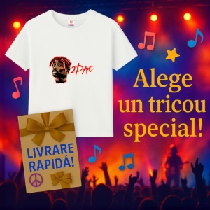 Tricou 2Pac cartoon red dreads, muzica RAP, Dama | Barbat | Copii - Img 8