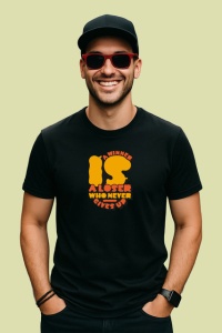 Tricou A Winner Is A Loser Who Never Gives Up, din bumbac 100%, tricou negru Dama | Barbat - Img 2