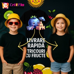 Tricou Afine amuzant de vara caste; de nisip, Fructe, Copii | Dama, culoare negru - Img 6