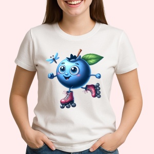 Tricou Afine amuzant de vara pe role, Fructe, Copii | Dama - Img 2