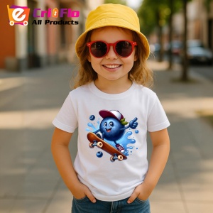 Tricou Afine amuzant de vara pe skatboard, Fructe, Copii | Dama - Img 4