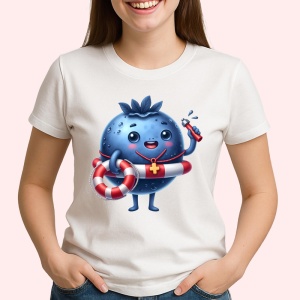 Tricou Afine amuzant de vara salvamar, Fructe, Copii | Dama - Img 2