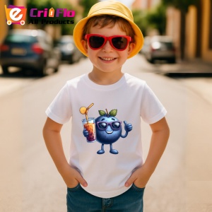 Tricou Afine amuzant de vara vibe, Fructe, Copii | Dama - Img 3