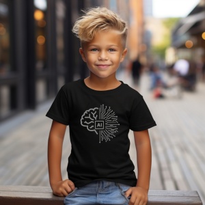 Tricou AI inteligenta artificiala nu antreneaza creierul Negru, Copii | Dama | Barbat - Img 3