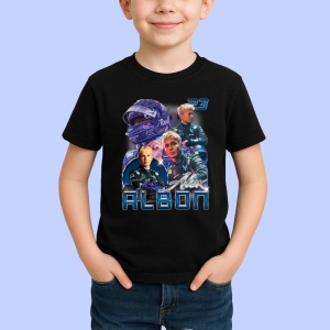 Tricou Alex Albon Pilot Formula 1 Ilustratie Albastru, Copii | Dama | Barbat - Img 2