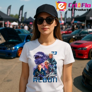 Tricou Alex Albon Pilot Formula 1 Ilustratie Albastru, Copii | Dama | Barbat - Img 8