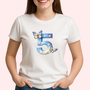 Tricou Alfabet Cifra 4 cu Stitch Roz fericit, explozie de culori, Alb, Unisex Dama si Barbat | Copii - Img 3