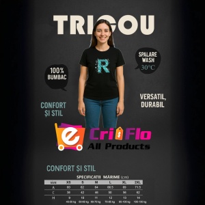 Tricou Alfabet Litera R cu circuite, cyber, tehnologie, Negru, Unisex Dama si Barbat | Copii - Img 5