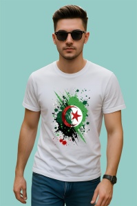 Tricou Algeria Steag Splash Art, Copii | Dama | Barbat - Img 2