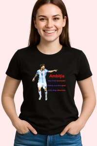 Tricou ambitia este cheia succesului fara ea nu ai nicio sansa sa iti atingi obiectivele mesaj motivational, Copii | Dama | Barbat , tricou negru - Img 2