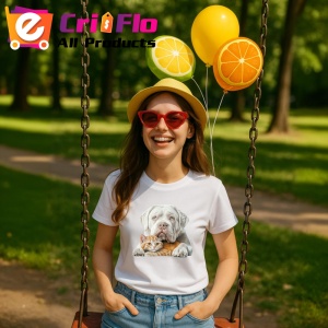 Tricou American Bulldog si pisica portocalie duo dragalas Copii | Dama | Barbat Barbat