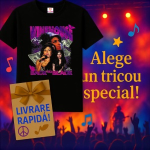 Tricou Amy Winehouse, muzica R&B, Dama | Barbat | Copii, Culoare Negru - Img 7
