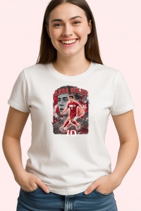 Tricou Arda Guler Turcia Talent Real Fotbal, din bumbac 100% , tricou alb pentru Copii | Dama | Barbat