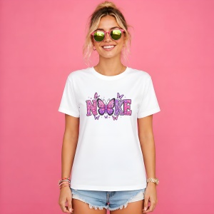 Tricou Aripi De Fluture Mov Roz Litere Urban Aesthetic, din bumbac 100% Copii | Dama | Barbat - Img 3