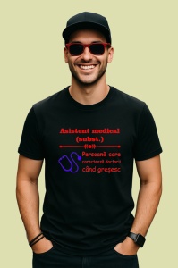 Tricou asistent medical definitie amuzanta despre doctori, Copii | Dama | Barbat , tricou negru - Img 2