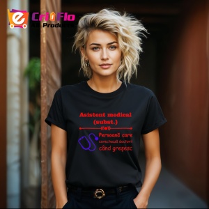 Tricou asistent medical definitie amuzanta despre doctori, Copii | Dama | Barbat , tricou negru - Img 4