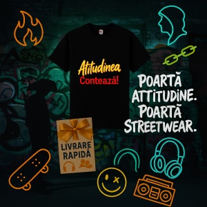 Tricou Atitudinea Conteaza mereu Negru, Copii | Dama | Barbat - Img 9