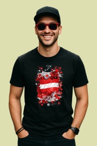 Tricou Austria Steag Splash Art, Copii | Dama | Barbat, culoare negru - Img 2