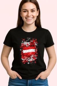Tricou Austria Steag Splash Art, Copii | Dama | Barbat, culoare negru - Img 4