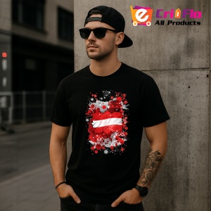 Tricou Austria Steag Splash Art, Copii | Dama | Barbat, culoare negru - Img 6