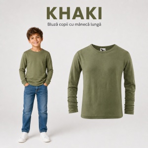 Tricou Băieți Mânecă Lungă din Bumbac 100% bluza simpla copii - Img 14