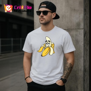 Tricou Banana Relax Funny, din bumbac 100%, tricou alb, Dama | Barbat