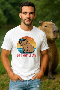 Tricou Barbat CapyBara - Don’t worry be capy 2 - Img 1