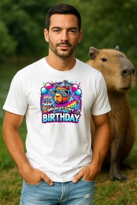 Tricou Barbat CapyBara - It's my birthday - Img 3