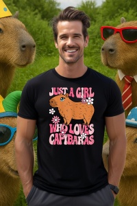Tricou Barbat CapyBara - Just a girl who loves capy 1 - Img 1