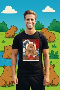 Tricou Barbat CapyBara - Ramen japonez