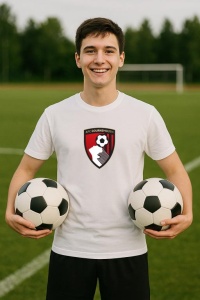 Tricou barbat cu logo stema AFC Bournemouth Marea Britanie , din bumbac 100% - Img 8