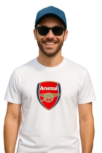 Tricou barbat cu logo stema Arsenal FC Anglia , din bumbac 100% - Img 3