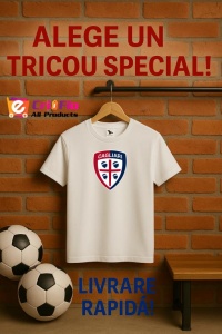 Tricou barbat cu logo stema Cagliari Calcio Italia , din bumbac 100% - Img 10
