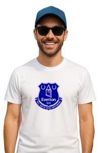 Tricou barbat cu logo stema Everton FC Anglia , din bumbac 100% - Img 3