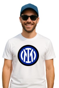 Tricou barbat cu logo stema FC InternazionaleMilano Italia , din bumbac 100%