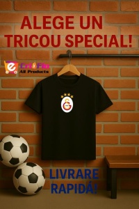 Tricou barbat cu logo stema Galatasaray SK Turcia , din bumbac 100% - Img 7