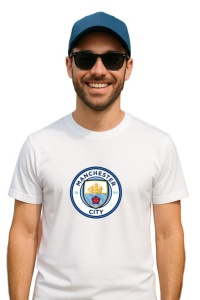 Tricou barbat cu logo stema Manchester City Anglia , din bumbac 100% - Img 2