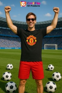 Tricou barbat cu logo stema Manchester United FC Anglia , din bumbac 100% - Img 5